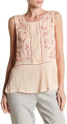 Lucky Brand Embroidered Mix Tank