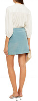 Thumbnail for your product : Jonathan Simkhai Wrap-effect metallic plissé woven mini skirt