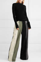 Thumbnail for your product : Rick Owens Striped Cotton-twill Wide-leg Pants - Gray