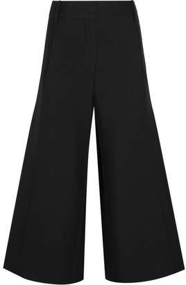 Valentino Wool And Silk-blend Crepe Culottes - Black
