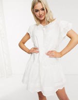 Thumbnail for your product : Cleobella eleanor embroidered smock mini dress in ivory