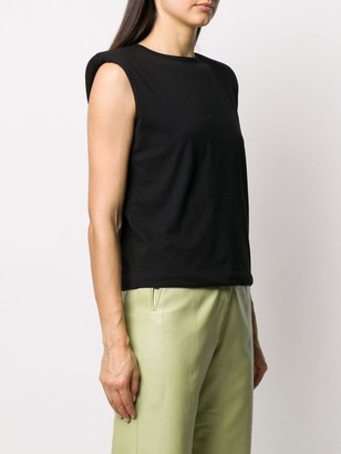 FEDERICA TOSI Padded Shoulder Round Neck Top