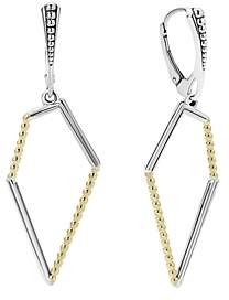 Lagos 18K Gold and Sterling Silver Signature Caviar Pentagon Earrings