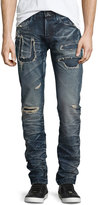 Thumbnail for your product : PRPS Demon Rip Repair Distressed Denim Jeans, Blue