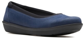 clarks navy flats