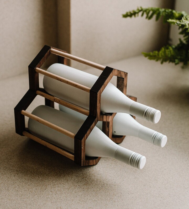 Etsy Honeycomb Wine Holder Wooden Rack Standing Bottle Birthday Gift For Dad Father Day Gift Christmas Him
