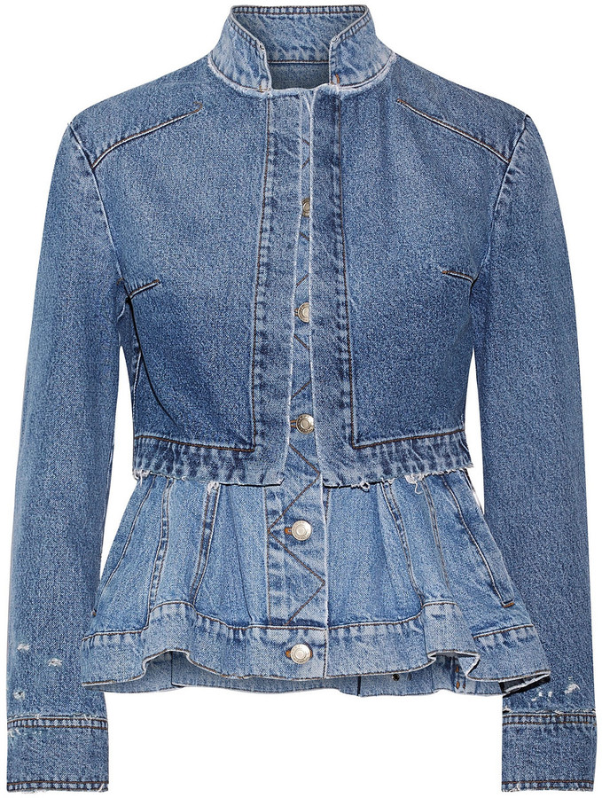 guess denim peplum jacket