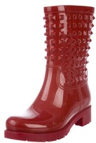 Thumbnail for your product : Valentino Rockstud Accents Rubber Rain Boots Red