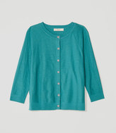 Thumbnail for your product : LOFT Textured 3/4 Sleeve Cotton Cardigan