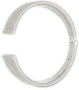 Judith Ripka 1/4 CT TW Diamond and Sterling Silver Bangle Bracelet