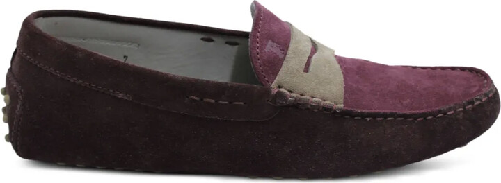 Tod's Vintage Gommino pebble-detail suede penny loafers