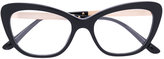 Dolce & Gabbana - lunettes à monture papillon - women - Acétate/Métal (autre)/Cristal Swarovski - 52