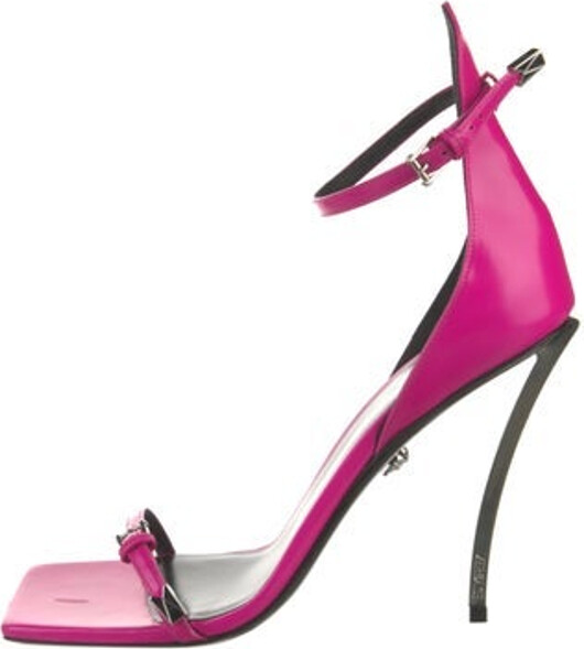 Versace Leather Sandals Pink Platform Buckle Closure at Ankles Includes Box & Dust Bag Unfortunately, due to restrictions, this item may not be eligible for shipping in all areas.