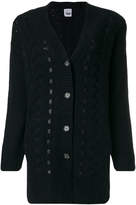 Thumbnail for your product : Twin-Set leather embellished midi cardigan