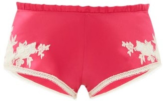 Carine Gilson Lace-trimmed Silk Shorts - Pink Multi