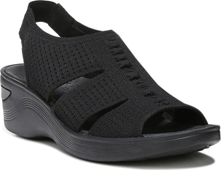 Bzees LifeStride Women's Zoom Round Open Toe Crisscross Wedge