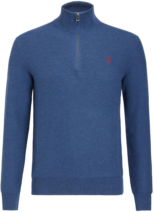 ralph lauren pima cotton half zip