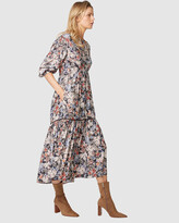 Thumbnail for your product : Three of Something Women's Black Midi Dresses - Black Daphne Floral Bewitched Dress - Size One Size, L at The Iconic