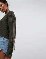 Thumbnail for your product : ASOS Cardigan In Crop With Tie Sides