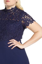 Thumbnail for your product : Chi Chi London Curve Charissa Lace Bodice Chiffon Gown