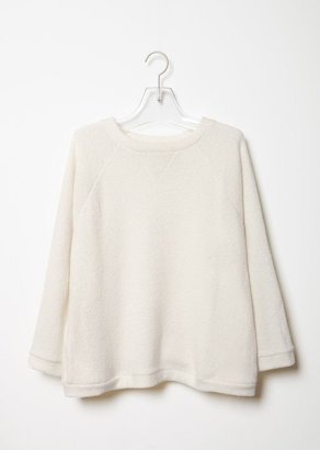 La Garçonne Moderne Bouclé Sweatshirt Cream Size: Large