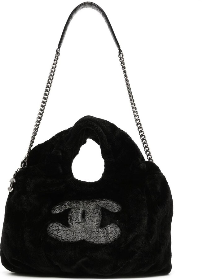 Chanel Pre-owned 2008-2009 Bicolour CC Logo Shoulder Bag - Black