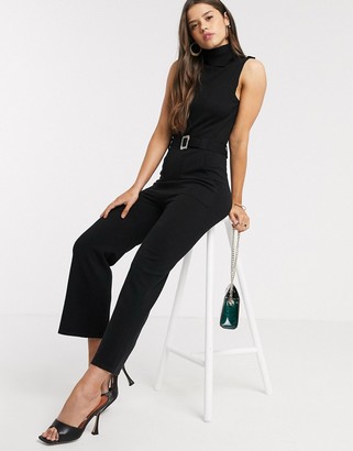 Fashion Union knitted sleeveless jumpsuit with belt