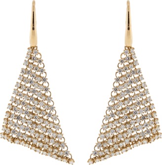 MARISSA DIAMONDS Diamond Mesh Triangle Earrings