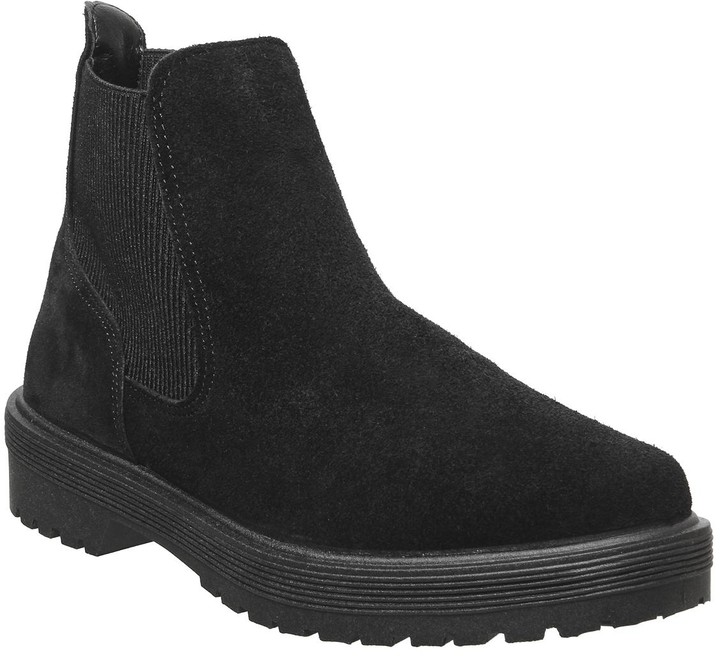 office black suede ankle boots