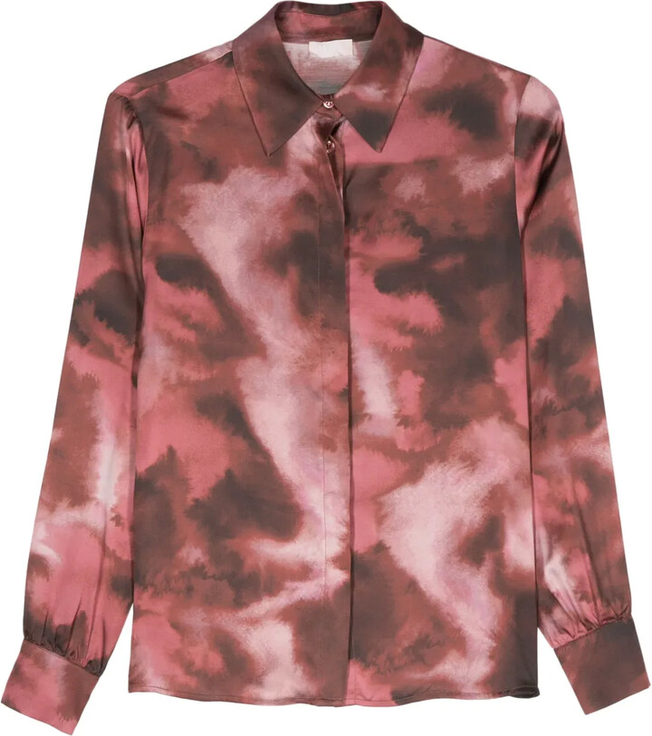 Liu Jo Abstract-Print Satin Shirt