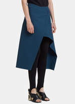 Marni Asymmetric Wrap Skirt in Teal 