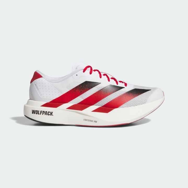 adidas North Carolina Wolfpack Adizero EVO SL Shoes Cloud White 6 Mens