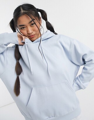 Weekday Alisa organic blend cotton hoodie in light blue