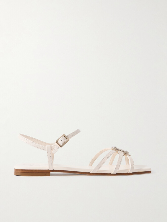 Roger Vivier Viv' By The Sea Leather Sandals - Cream