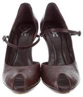Thumbnail for your product : Rodo Peep-Toe Leather Pumps