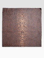 Thumbnail for your product : Alexander McQueen Silk Leopard & Skull Scarf