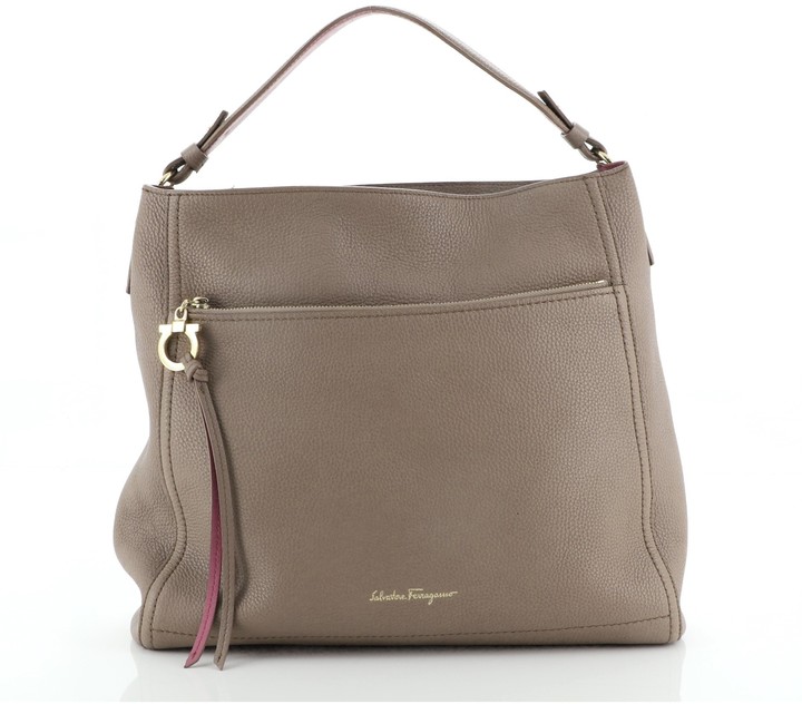 Salvatore Ferragamo Ally Hobo Leather Large - ShopStyle