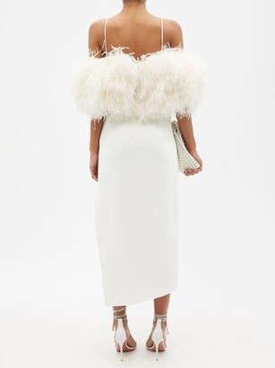 David Koma Ostrich-feather And Crystal-embellished Dress - White
