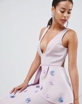 Thumbnail for your product : ASOS Tall DESIGN Tall scuba embellished pencil dress