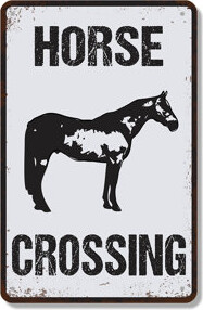 SignMission Horse Crossing Distressed (2 Pack) 7 Inch x 10 Inch Novelty Aluminum Sign