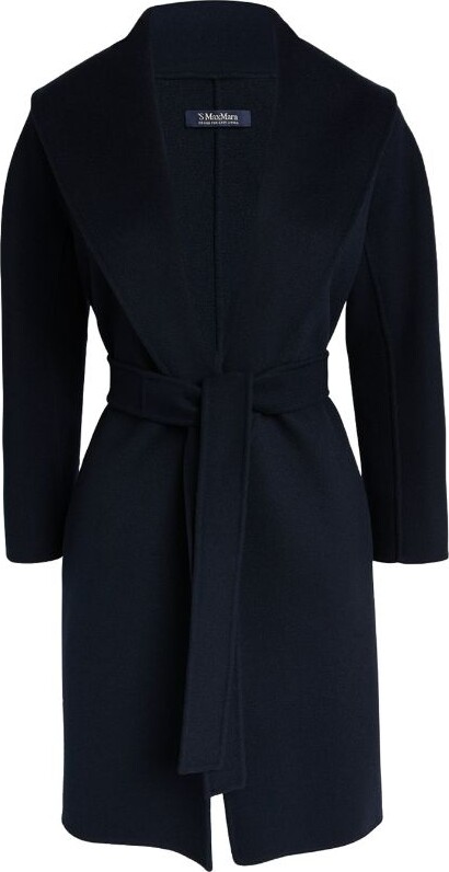 FASHION OF THE DIVAS — Hooded Wrap Coat in Black/White from Louis