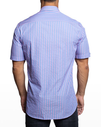 Maceoo Men's Galileo Neon-Stripe Sport Shirt