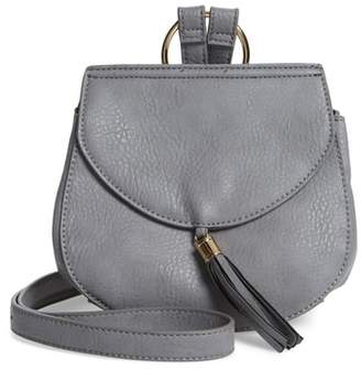 Emperia Tassel Faux Leather Crossbody Saddle Bag