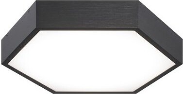Matteo Lighting Hexol LED Flushmount Light in Black Size: Small