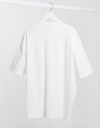 ASOS Dark Future oversized longline t-shirt with rib inserts and logo embroidery