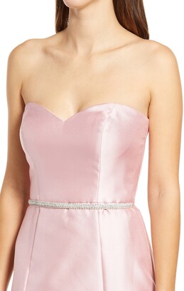 Alfred Sung Strapless Sateen Trumpet Gown