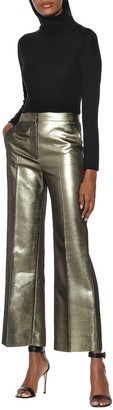 ALEXACHUNG Metallic high-rise straight pants