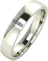 Thumbnail for your product : Love DIAMOND 9 Carat White Gold, Diamond Set 4mm Court Wedding Band