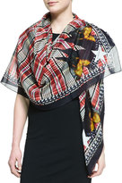 Thumbnail for your product : Givenchy Cotton Doberman Scarf, Red/Multi