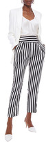 Thumbnail for your product : L'Agence Abrienne Striped Silk Tapered Pants